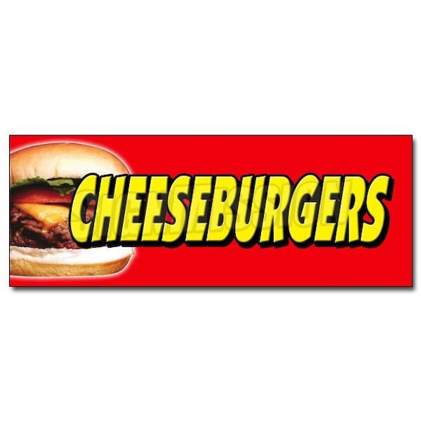 Signmission 12in CHEESEBURGERS DECAL sticker hamburger burger grilled char broiled hot dogs, D-12 Cheeseburgers D-12 Cheeseburgers - main